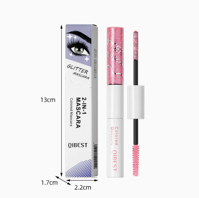 2 in 1 Dual End Mascara with Colored Shimmer and Matte Finish, Waterproof & Smudge Proof
