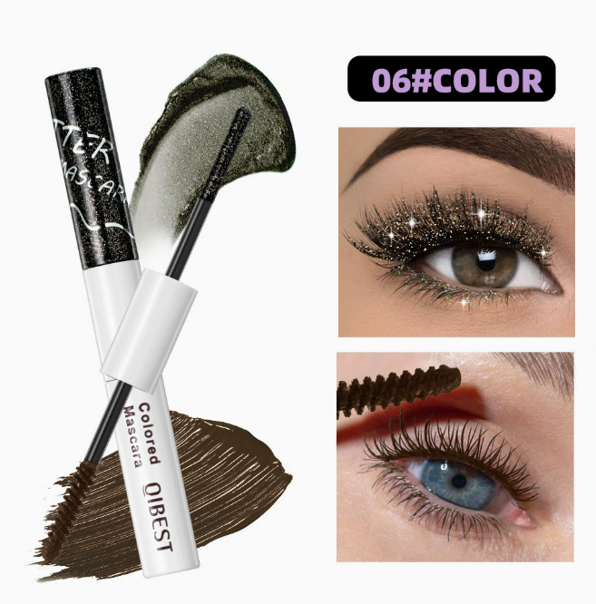 2 in 1 Dual End Mascara with Colored Shimmer and Matte Finish, Waterproof & Smudge Proof