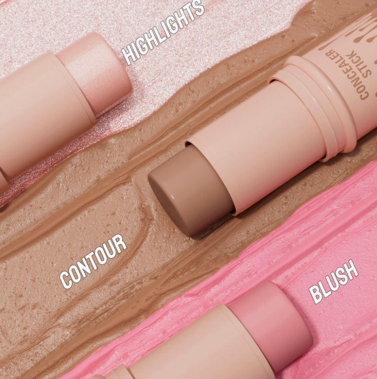 HelloKiss 3-in-1 Contouring Stick Set - All-in-One Highlight, Contour & Blush for a Sculpted Face