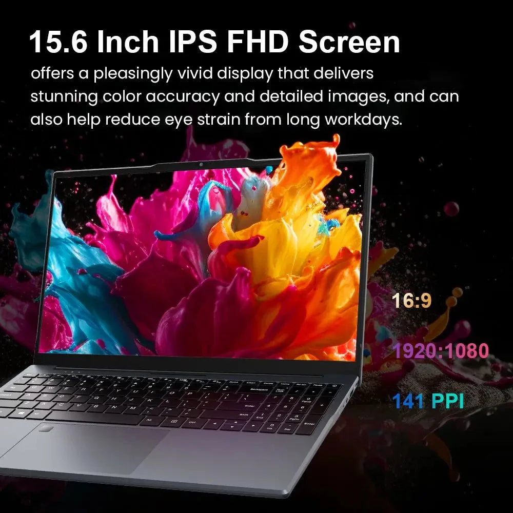New Windows 11 15.6" Ultra Slim Portable Laptop intel Core i9-9900U 16GB RAM 1TB 2TB SSD Fingerprint Office Gaming Laptop PC