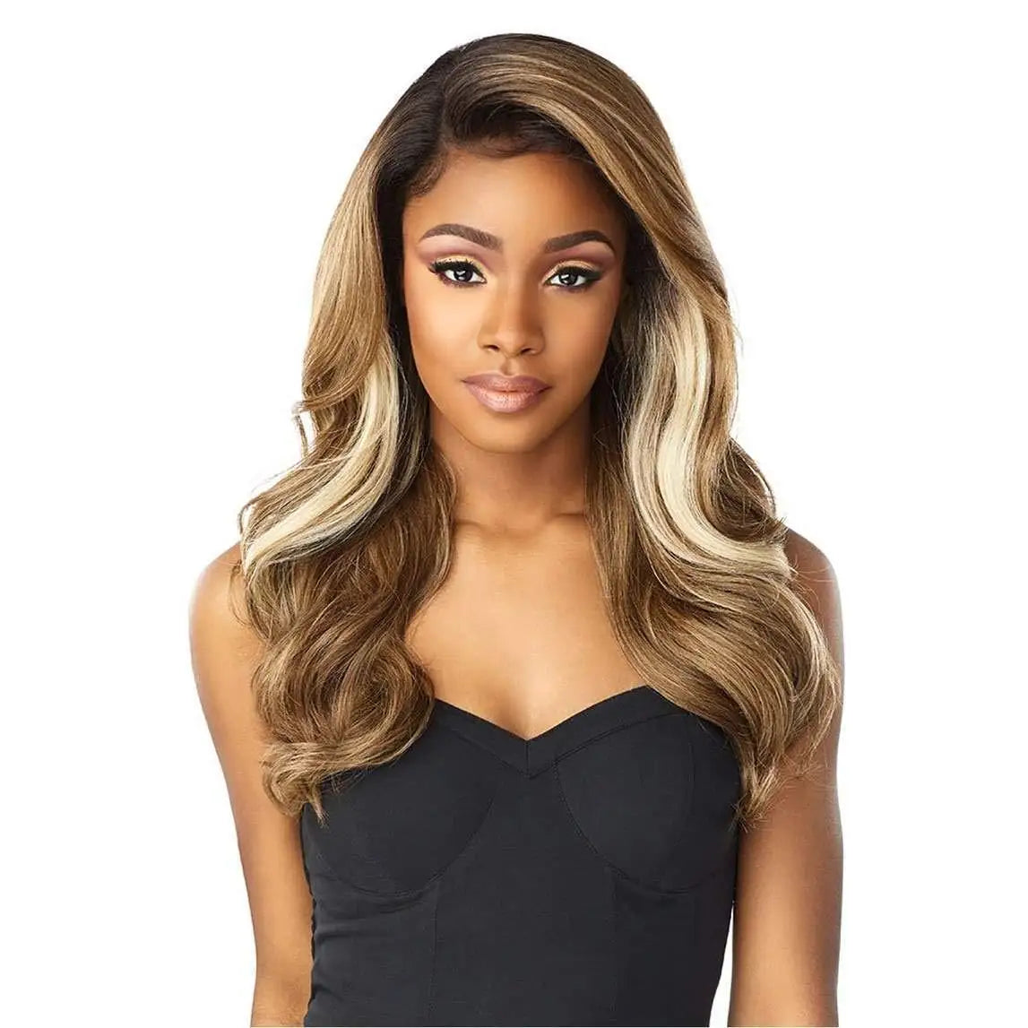 Europe and the United States Female Brown Fashion Chemical Fiber Head Set Wavy Long Curly Hair Synthetic Human Hair
