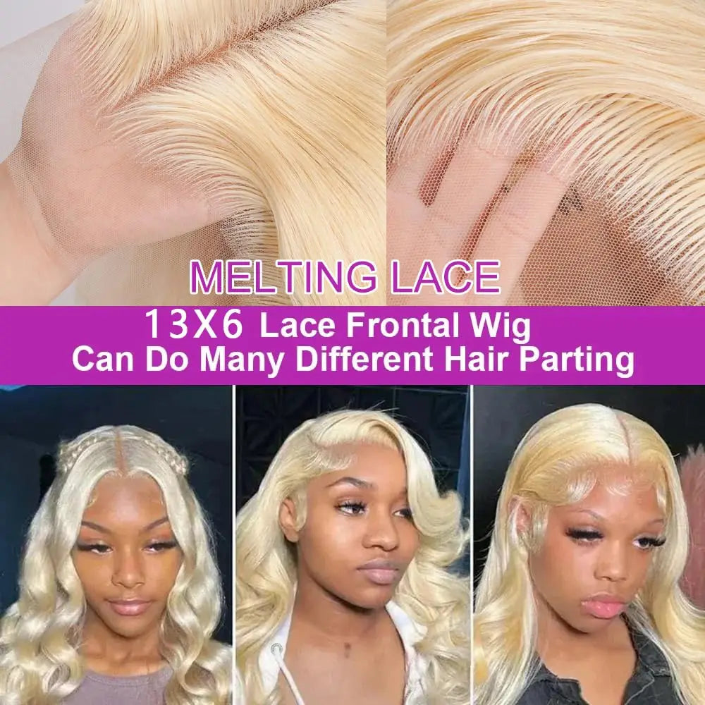 Wholesale Blonde Color Glueless Human Hair Full 13x6 HD Lace Frontal Wig 250% Density Body Wave Lace Front Wig for Black Women