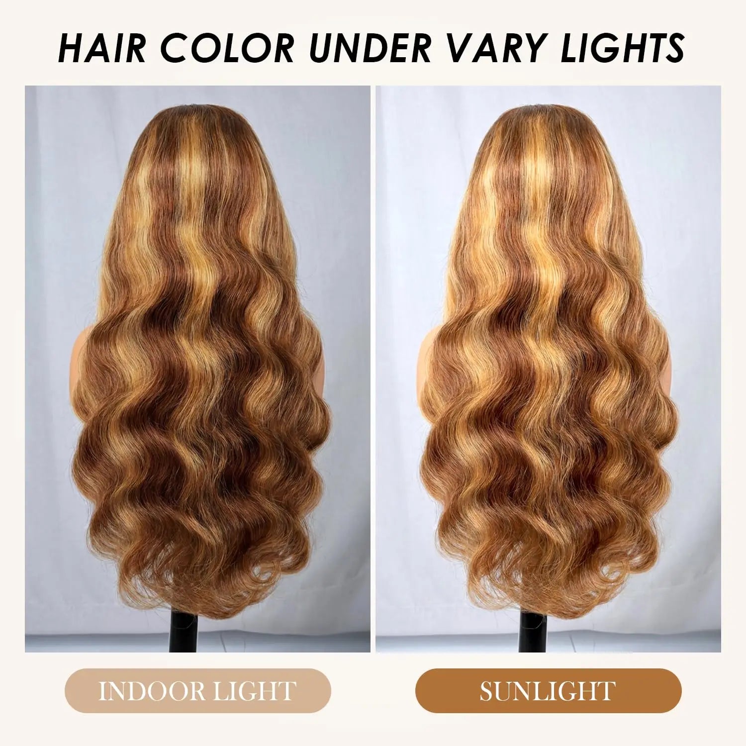 Honey Blonde HD Lace Front Wigs Human Hair Pre Plucked Natural Hairline 180 Density 4/27 Highlights Glueless 16 Inch