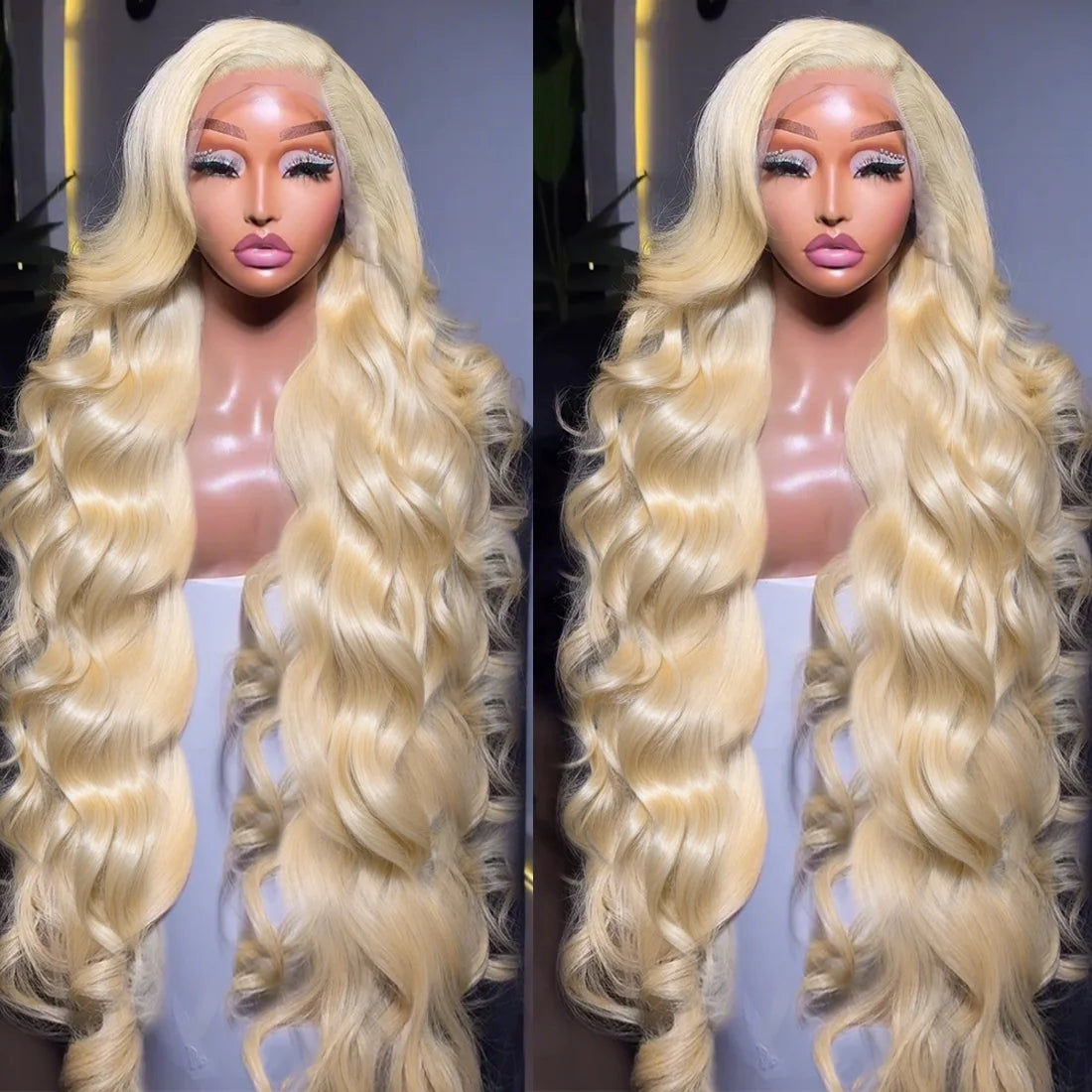 Wholesale Blonde Color Glueless Human Hair Full 13x6 HD Lace Frontal Wig 250% Density Body Wave Lace Front Wig for Black Women
