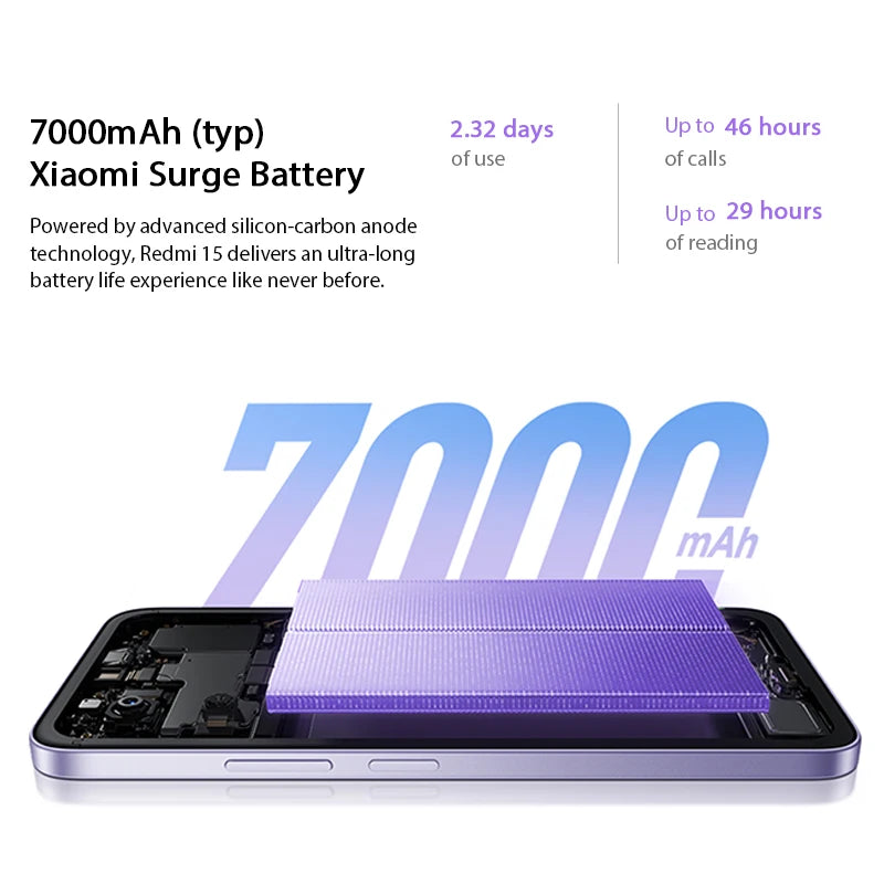 【Brand+】Redmi 15 Global Version Smartphone 6.9" 50MP 7000mAh battery 33W fast charging IP64 Snapdragon® 685 Mobile Platform