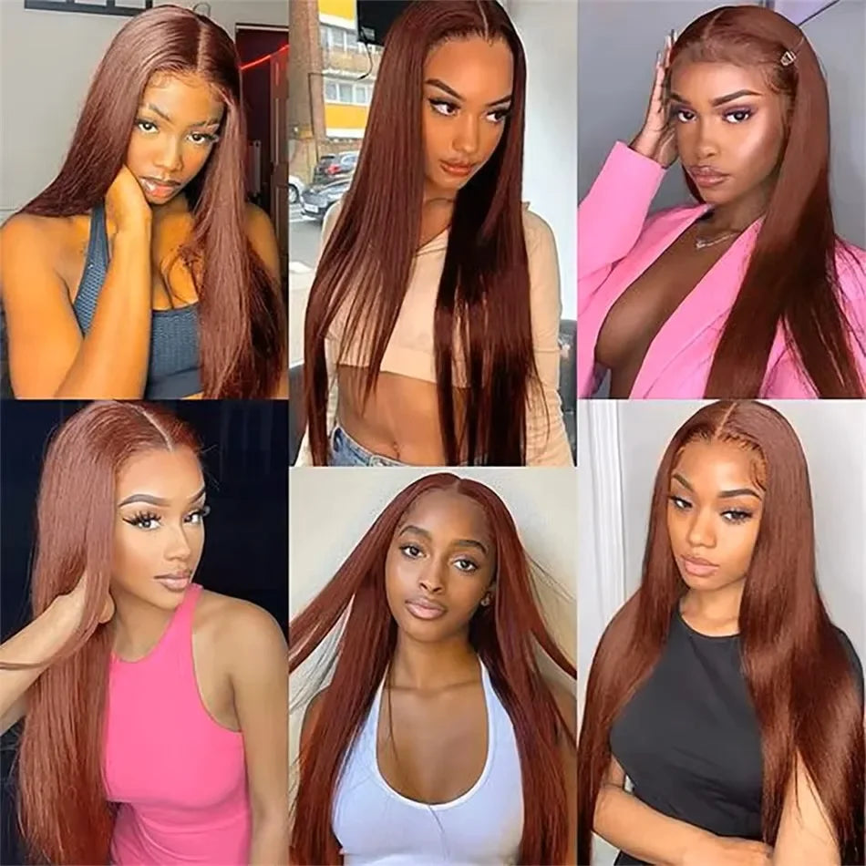 Perruque Lace Front 180% – Brun Chocolat avec Baby Hair