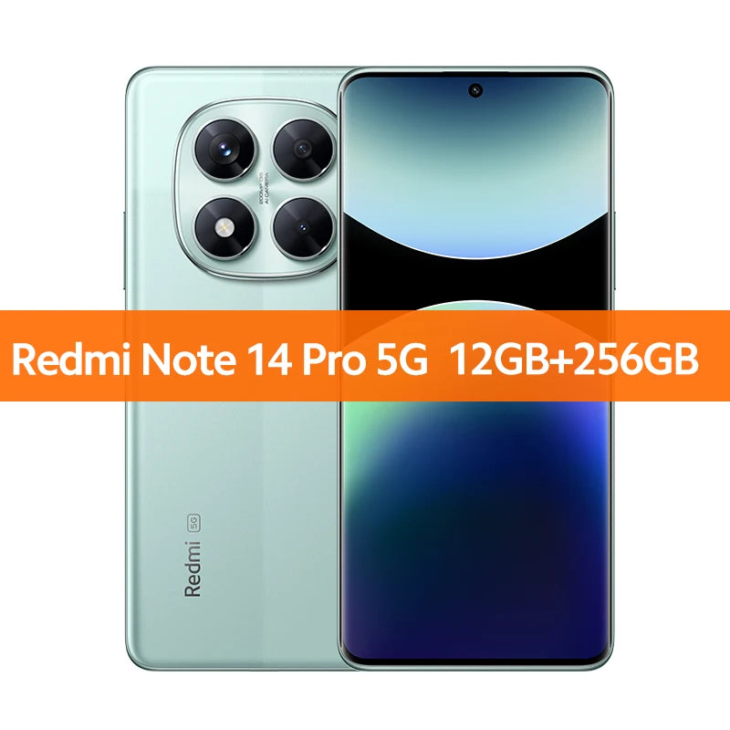 Global Version Xiaomi Redmi Note 14 Pro 5G Smartphone MediaTek Dimensity 7300-Ultra 200MP AI camera NFC 6.67"AMOLED display IP68