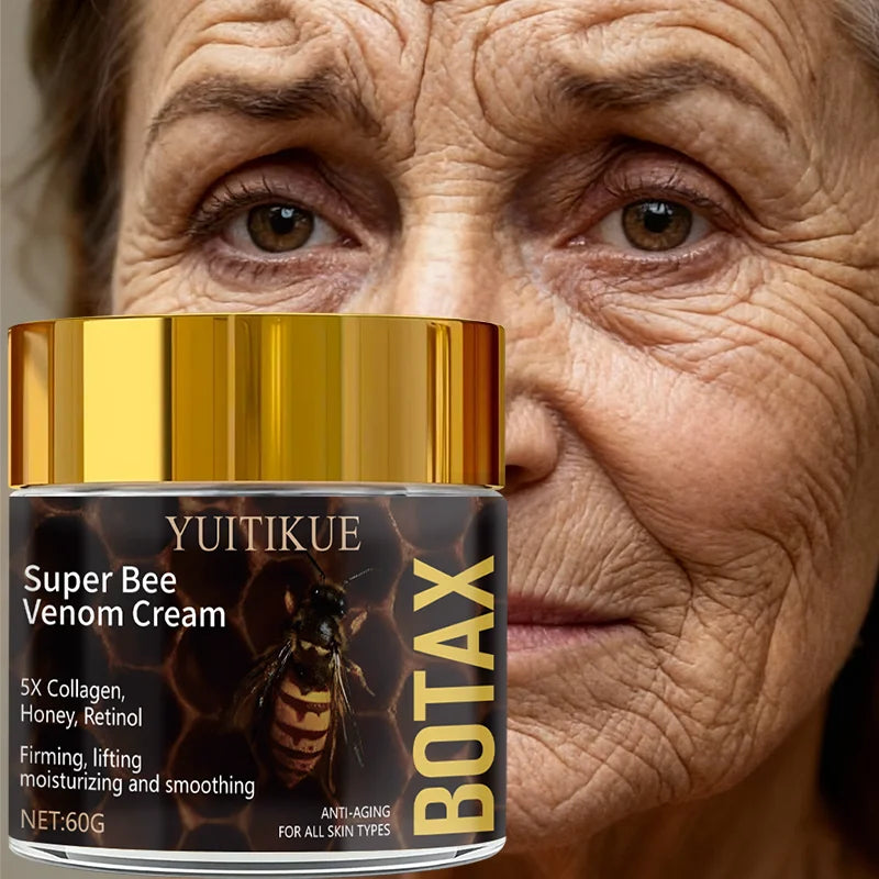 YUITIKUE Super Bee Venom Cream 60g - 5X Collagen Honey Retinol, Firming Lifting Moisturizing, Anti-Aging Face Neck Care