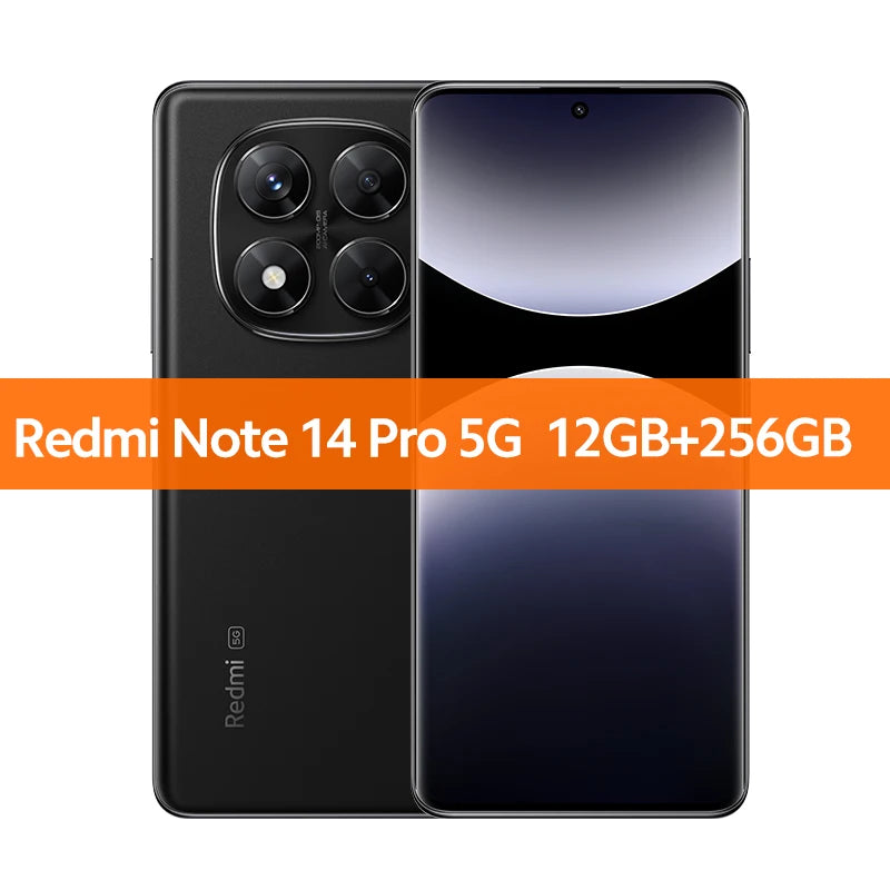 Global Version Xiaomi Redmi Note 14 Pro 5G Smartphone MediaTek Dimensity 7300-Ultra 200MP AI camera NFC 6.67"AMOLED display IP68