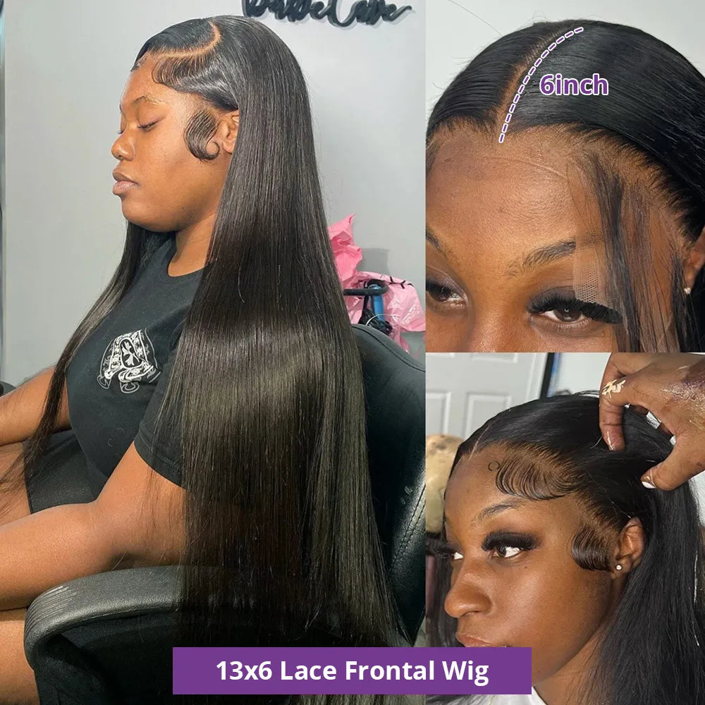 Perruque Lace Frontal 13x4 Bone Straight – Transparente, 30-40 po
