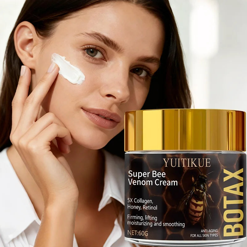 YUITIKUE Super Bee Venom Cream 60g - 5X Collagen Honey Retinol, Firming Lifting Moisturizing, Anti-Aging Face Neck Care