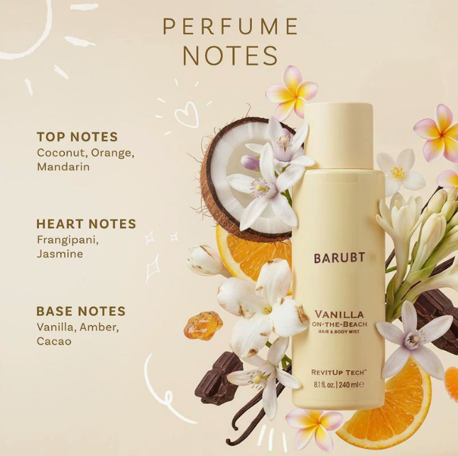 Vanilla Coconut Hair Perfume – Water-Based, Non-Sticky – Friction-Activated Fragrance Mist
