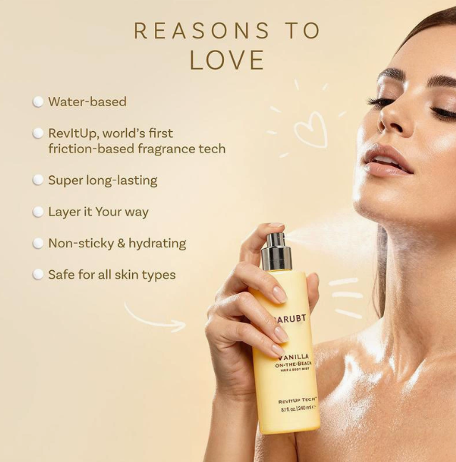 Vanilla Coconut Hair Perfume – Water-Based, Non-Sticky – Friction-Activated Fragrance Mist
